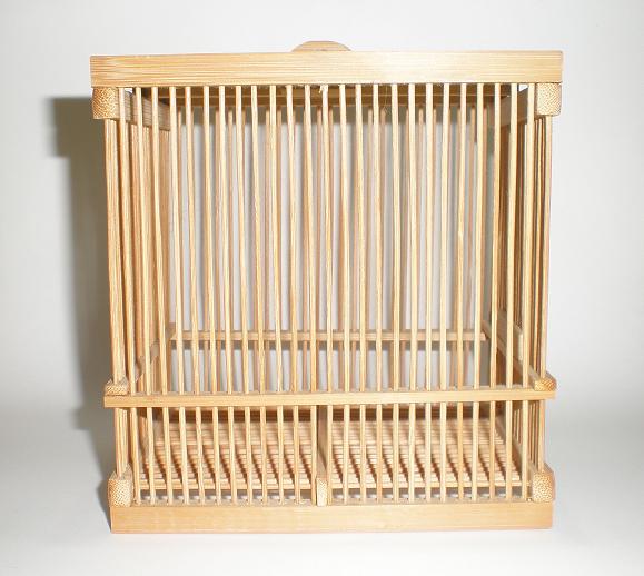 画像: 竹製虫カゴ〔薄茶・長〕